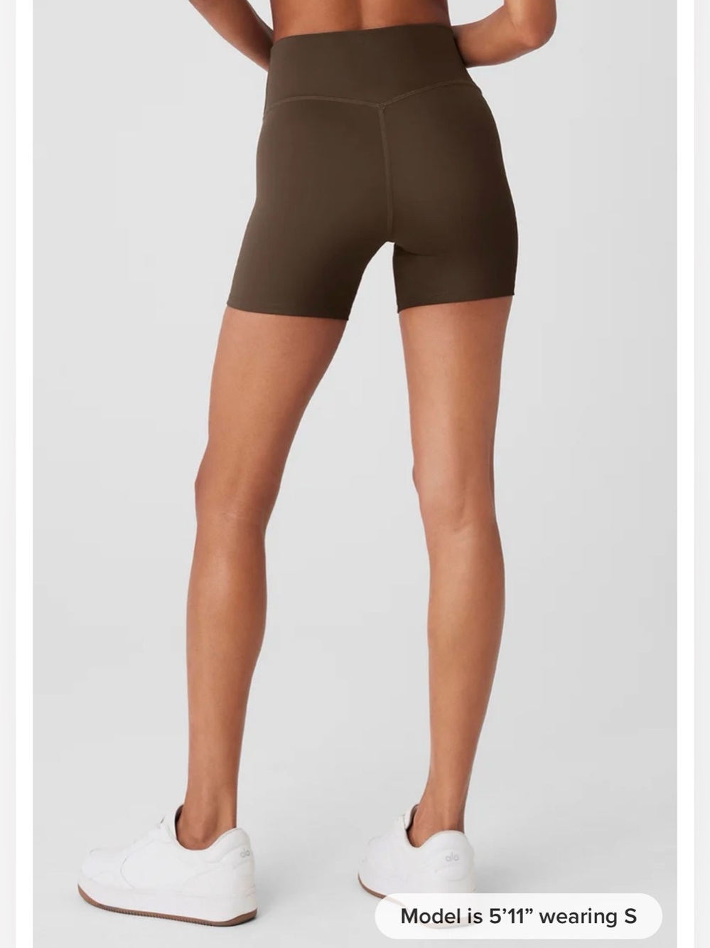 Alo Yoga Airlift Energy Shorts 5" Espresso Brown Medium High Waist Biker EUC